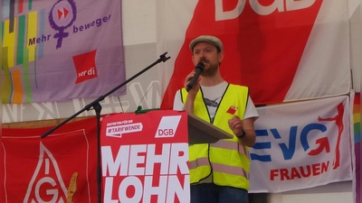 Die Äußerungen von Benjamin Kießling bei der Maikundgebung des DGB führen zu deutlichem Widerspruch bei der Ansbacher CSU. (Foto: Jannic Hofmuth)